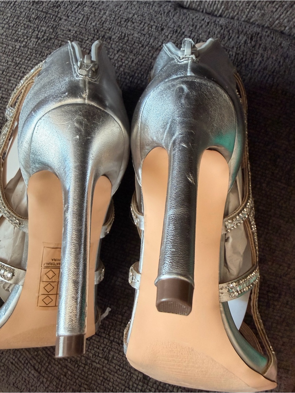 Lauren Lorraine Silver Rae Rhinestone Heels - Picture 5 of 6